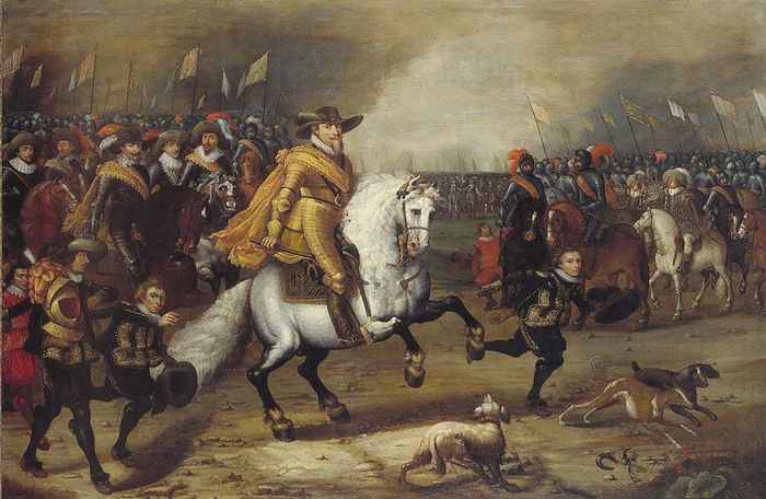 Maurits van Oranje tijdens de Slag bij Nieuwpoort