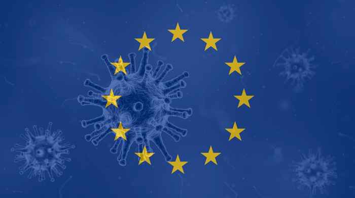 EU stars and in the back coronavirus