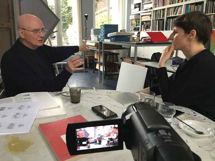 Peter Struycken interviewed by Marie Ducimetière (photo: Sanneke Stigter)