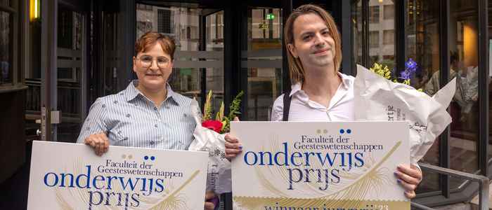 Daniella Zaidman-Mauer, winnaar van de publieksprijs (links) en Diego Semerene, winnaar van de juryprijs (foto: Bob Bronshoff)