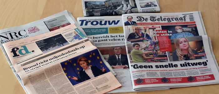 Nederlandse kranten berichten over de coronacrisis