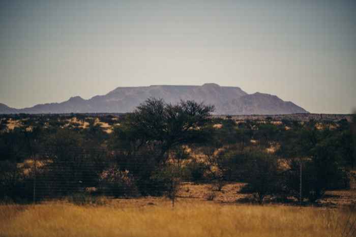 Picture of a mountain in a desert, the Gamsberg in Namibia