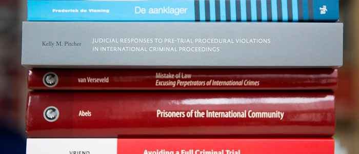 A stack of law books