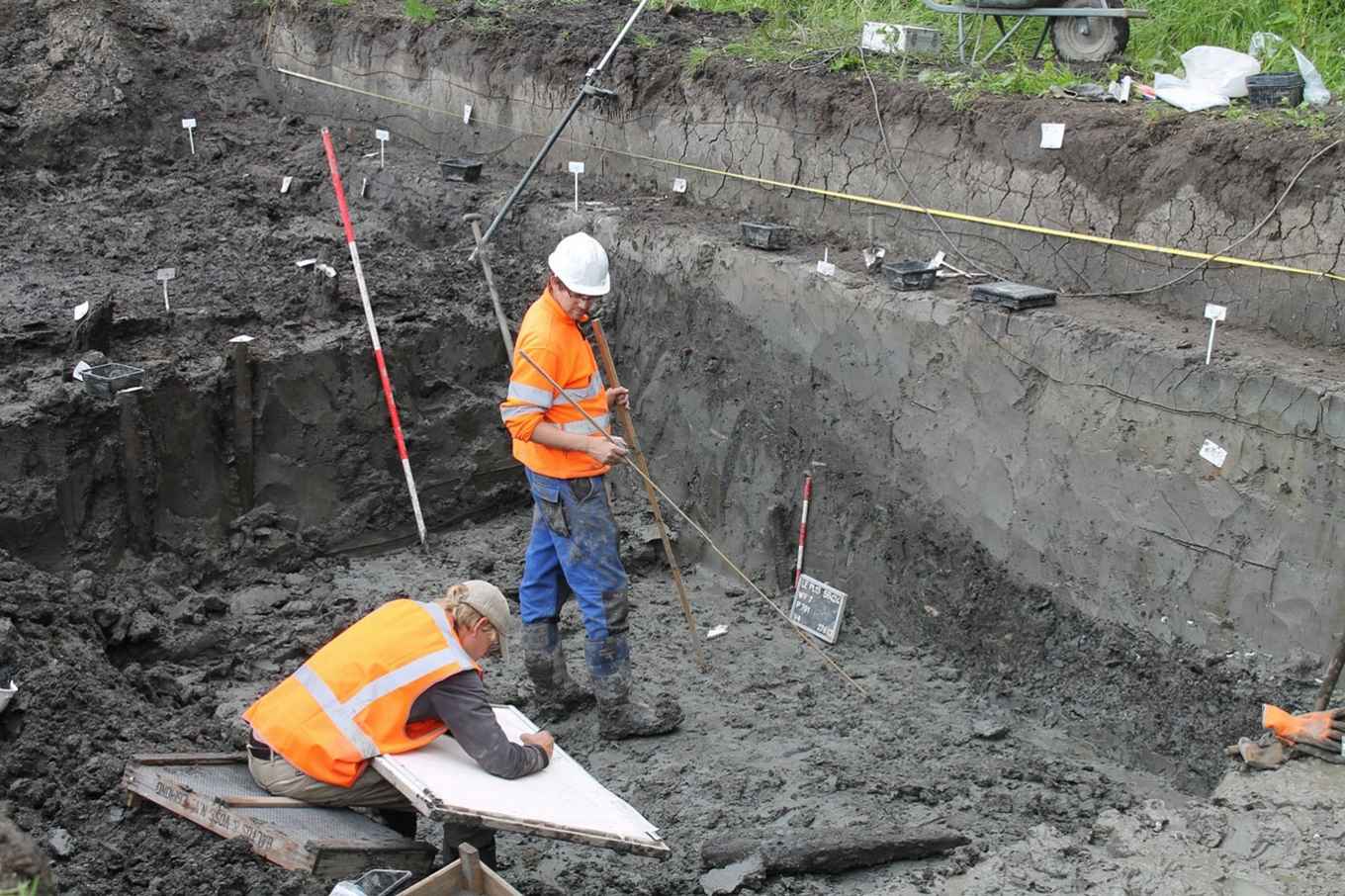 Optekening van de afvallaag in het riviertje, UvA