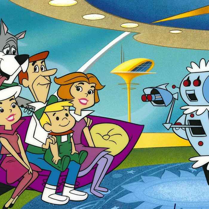 screenshot from The Jetsons, with 'Rosie the Robot Maid' on the right