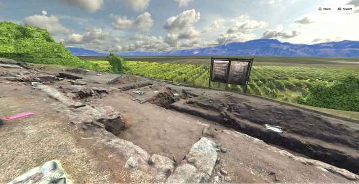 Screenshot uit VR van opgravingen bij het Italiaanse Satricum (© 4D Research Lab)