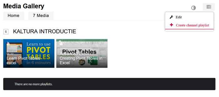 Create channel playlist