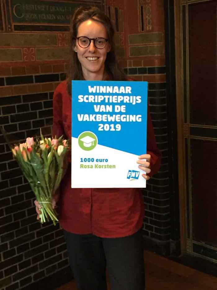 Rosa Kösters wint Scriptieprijs Vakbeweging 2018