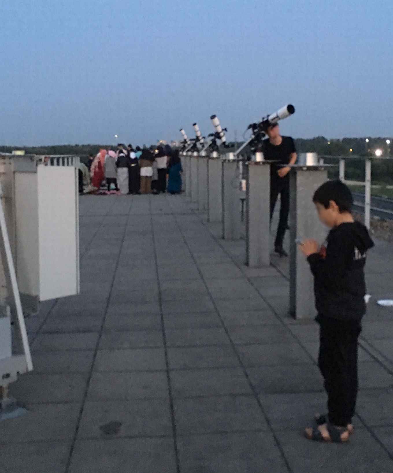 A group of people on the roof at the Anton Pannekoek Institute during one of the Altair events.