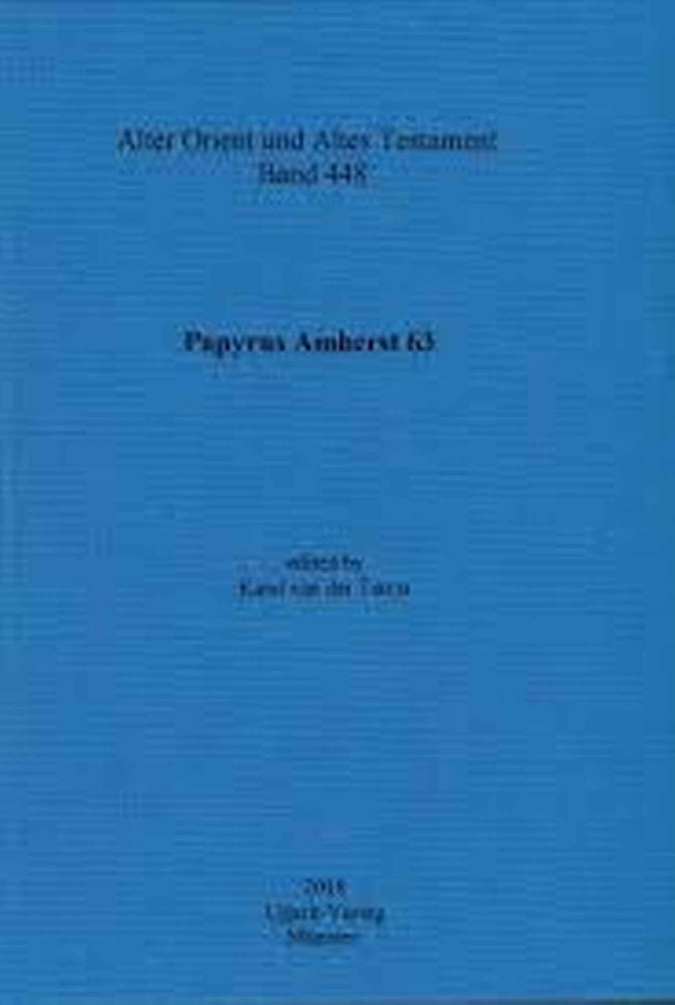 Boekomslag Papyrus Amherst 63