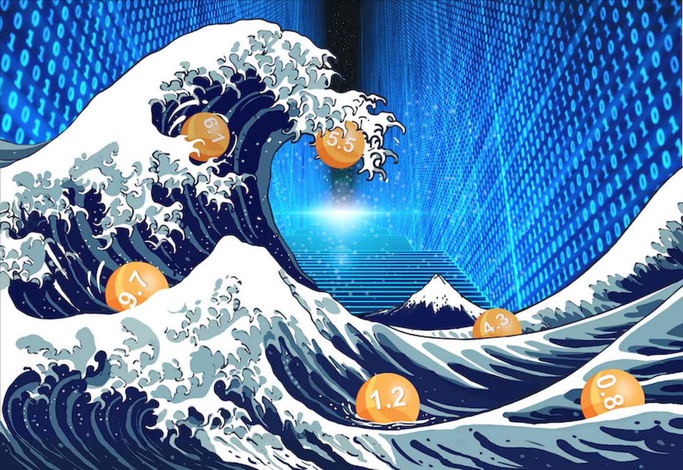 “The Great Floating Point Wave” in homage to Hokusai’s “The Great Wave Off Kanagawa”