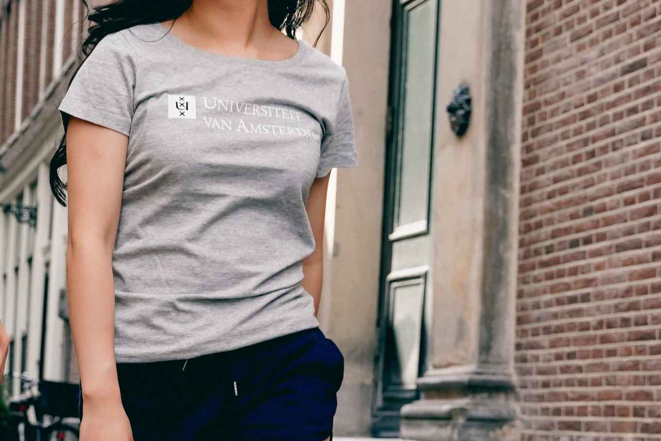 T-shirt dames grijs