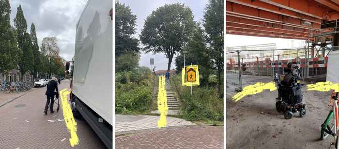 afbeelding van barrieres in de stad, bijvoorbeeld een afgesloten weg