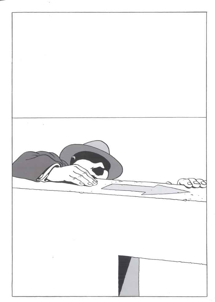 Op de direct hierop volgende rechterpagina in Sens zien we de Reiziger de muur beklimmen, maar nu van de andere kant.