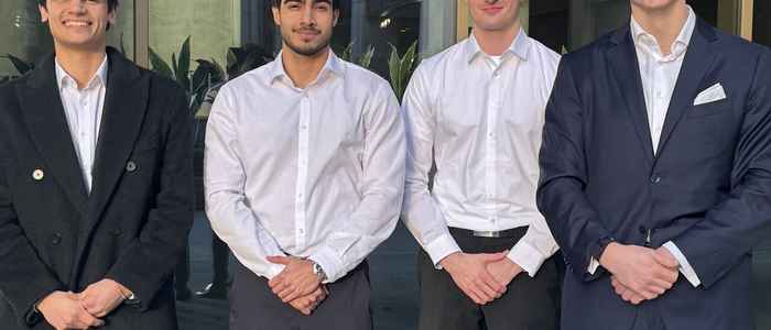 EB-team (v.l.n.r.): Mátyás Szűcs, Aman Swan, Viktor Horn, Nelson Neumann