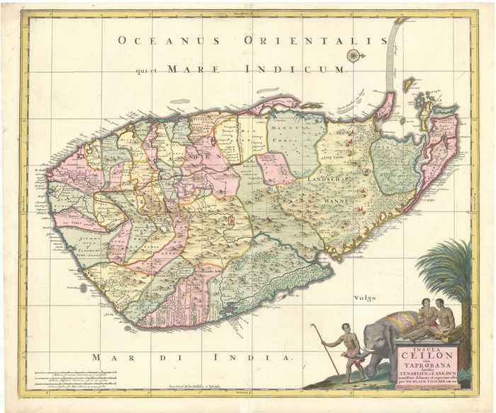 Kaart van Sri Lanka (eind 17-de eeuw)