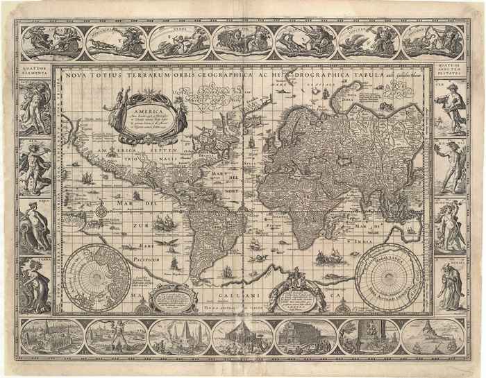 Wereldkaart, Amsterdam, Willem Jansz Blaeu, 1630